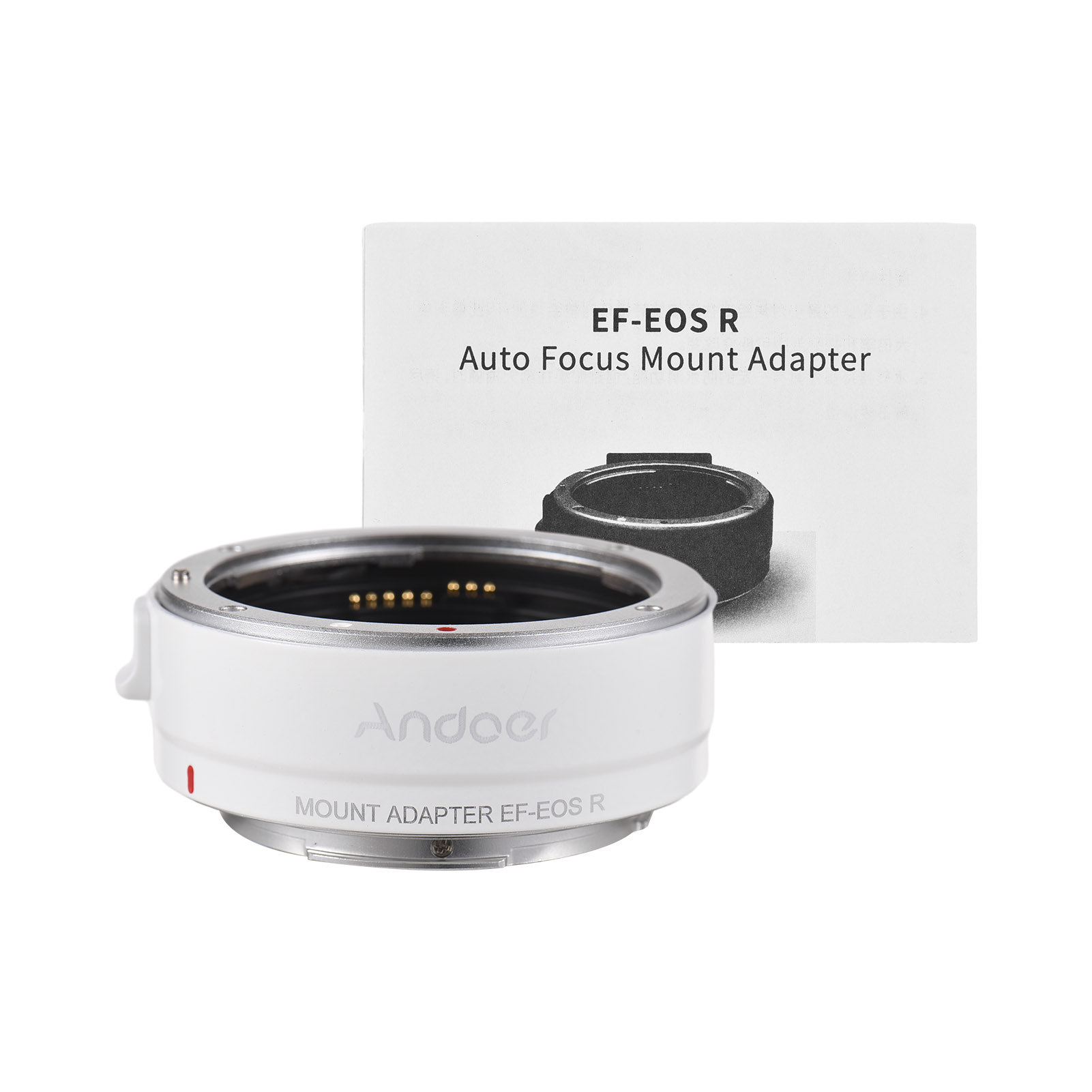 Andoer EF-EOS R Auto Focus Camera Lens Adapter Ring IS Image for Canon EF EF-S Lens to Canon EOS R RF Mount Full Frame Cameras: WHITE