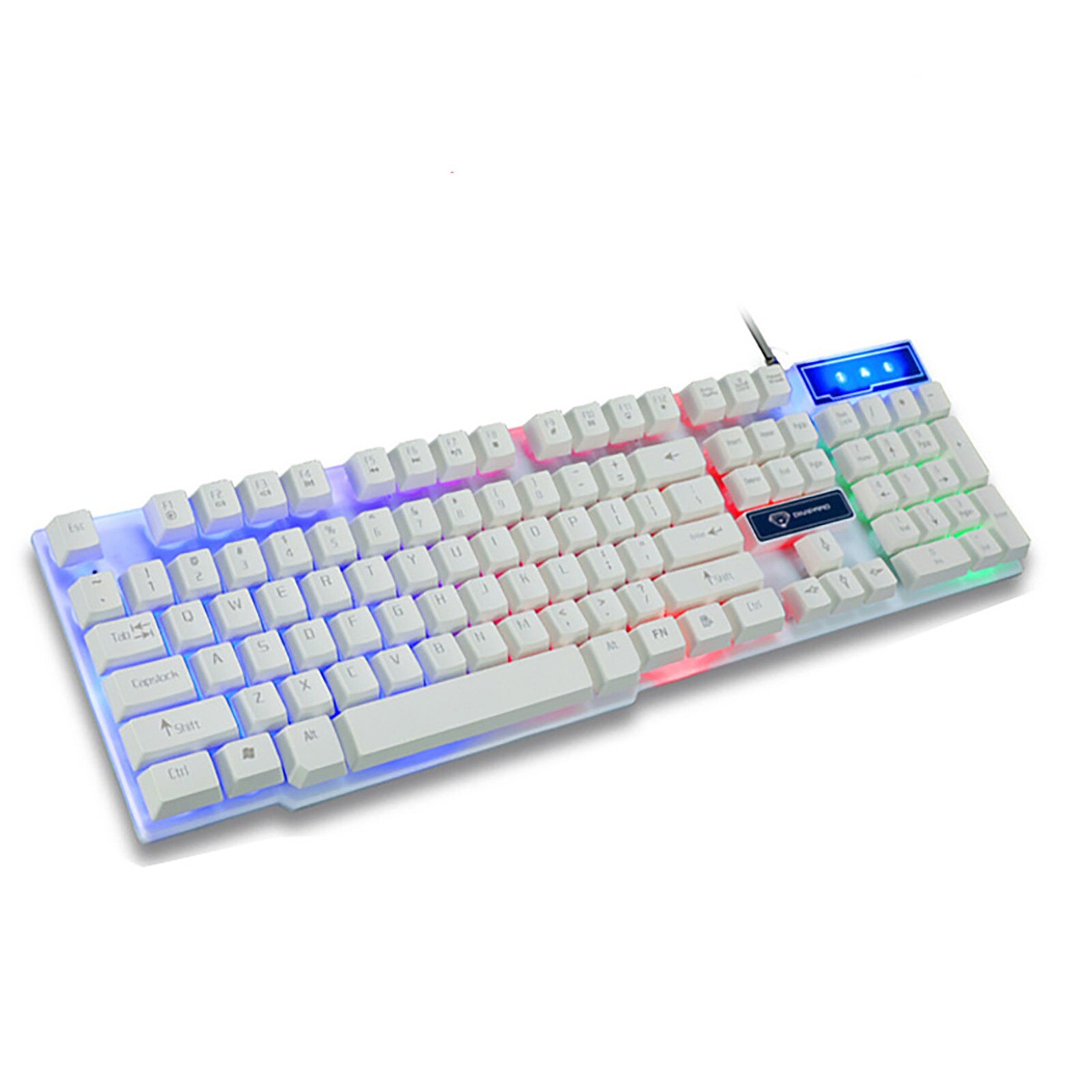 2021New GK50 Wired Mechanical Gaming Keyboard Floating Cap Waterproof Rainbow Backlight USB 104 Keycaps Computer Game Keyboards: WH