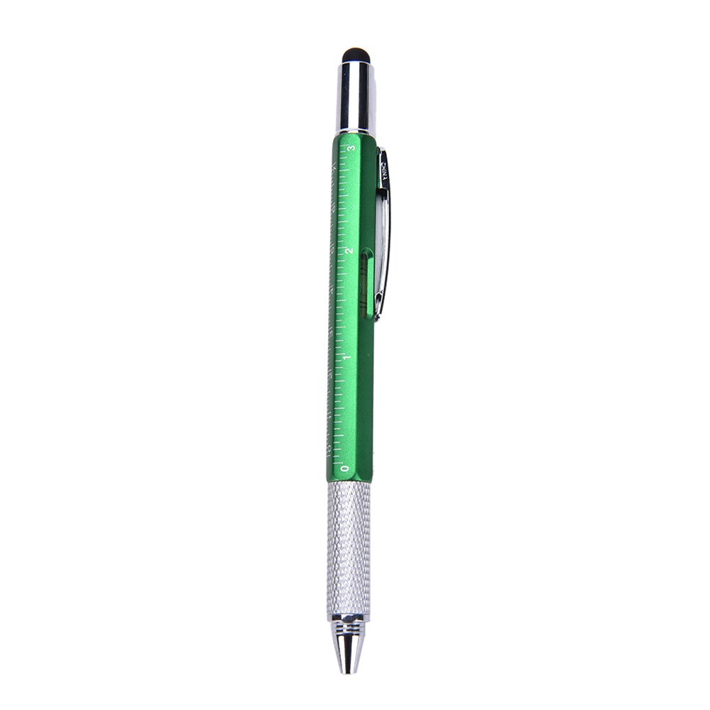 6 In 1 Sensitivity Stylus Pen Touch Screen Stylus Ball Dash Pen Tool Level Screwdriver Stylus Penball Ballpoint Pen: Green