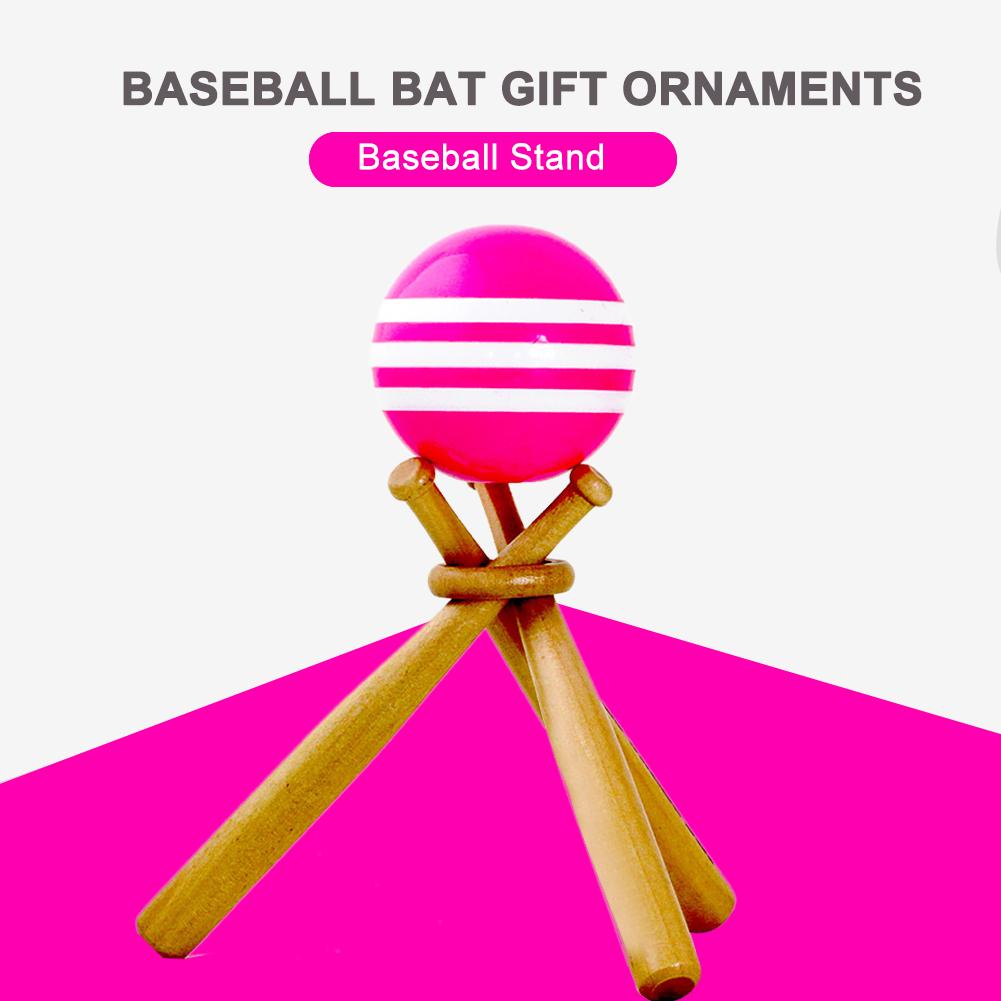 Baseball en bois Support de Softball Affichage Set De Support Comprend 3 Mini Batte De Baseball Et 1 en bois Cercle Rapide