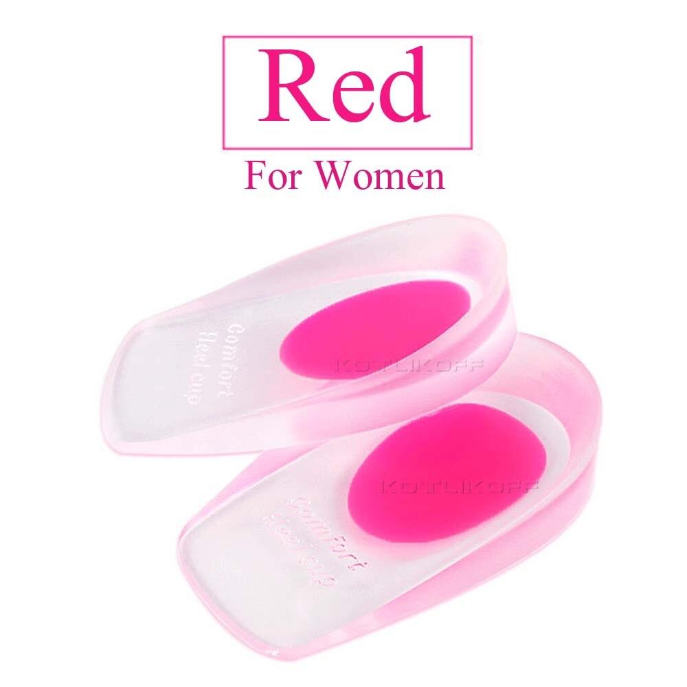 Almohadillas de Gel de silicona para talón, plantilla para aumento de altura para zapatos, insertos para fascitis Plantar, esparto de hueso y dolor de Aquiles: Red