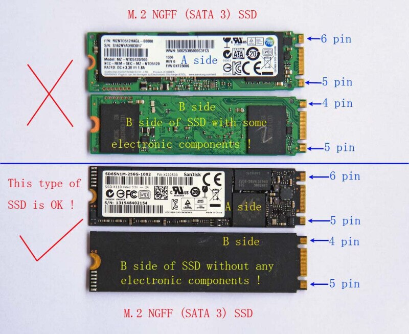 128GB 256GB 512GB 1TB SSD For Macbook Air A1465 A1466 Md231 Md232 Md223 Md224 M2 NGFF SSD for MAC for Apple SSD Adapter