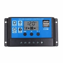 10a/20a/30a bil solenergi ladekontroller pwm kontroller lcd Dobbel usb 5v utgang solpanel pv regulator: En / 30a