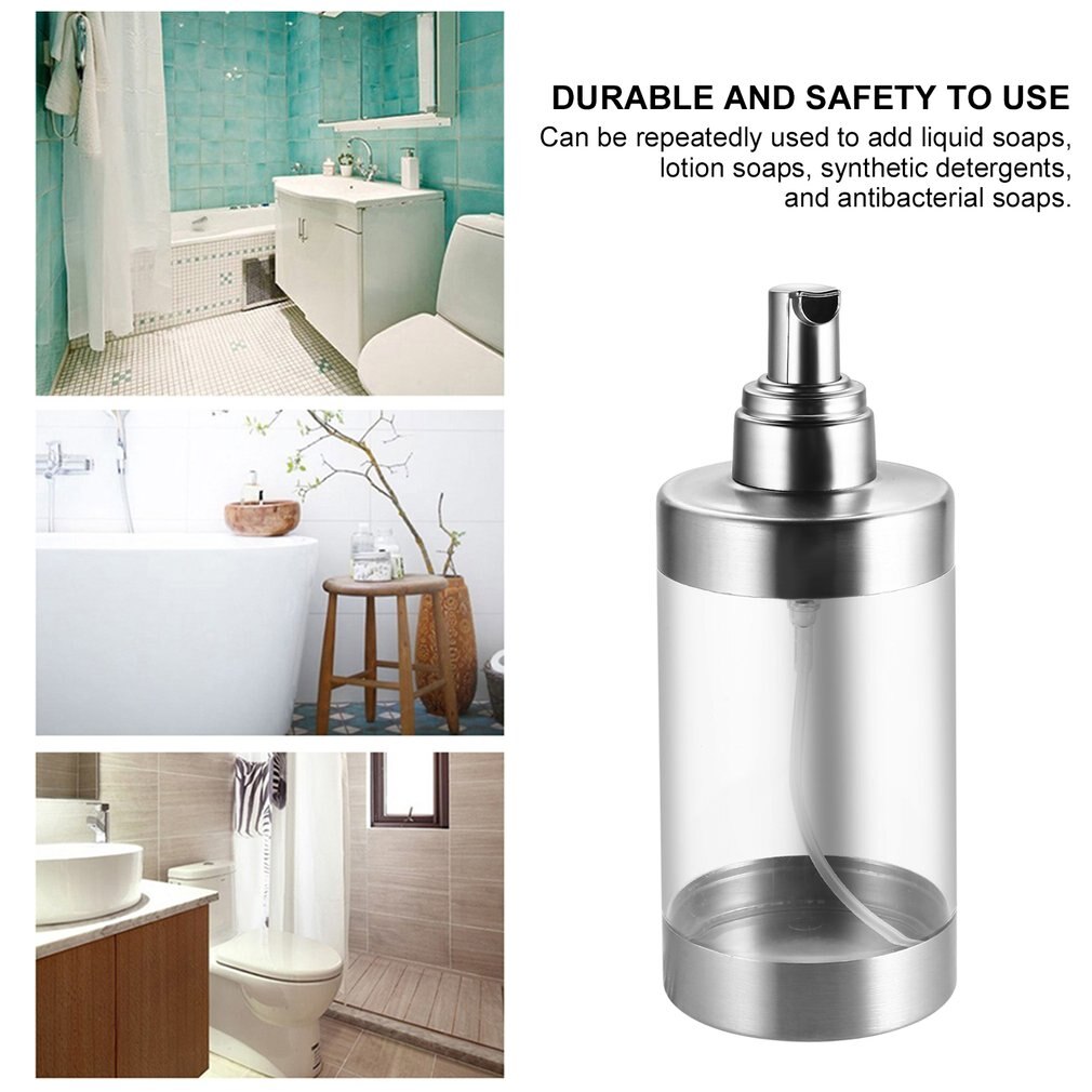 Durable Stainless Steel Kitchen Bathroom Hand Pump Liquid Soap Dispenser Lotion Detergent Bottle Bathroom Hardware