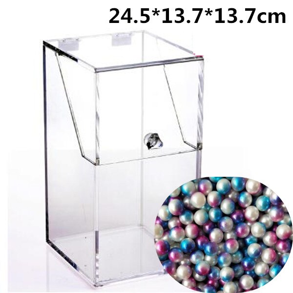 Duży pojemnik na pędzle robić makijażu pojemnik z pokrywką przezroczysty pędzel kosmetyczny Organizer z 500g koraliki biurko pyłoszczelne pudełko: B-500g Mer Beads