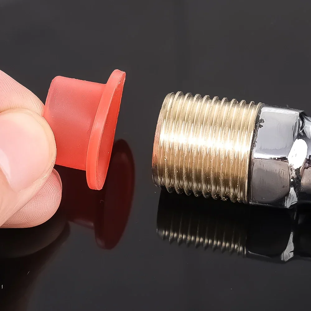60/10 Stück Wasserhahn-PPR-Rohrstopfen, auslaufsichere Dichtungen, Gewinde-Installationsverschraubung, kostenloses Klebeband, versiegelter Ring, Silikon-Unterlegscheiben