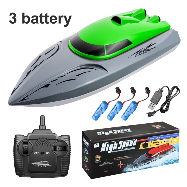 RC Boat Remote Control Speedboat 20km/h 2.4Ghz High Speed Racing Fishing Boats for Pools and Lakes Ship Toys for Boys Vessel: Green 3B