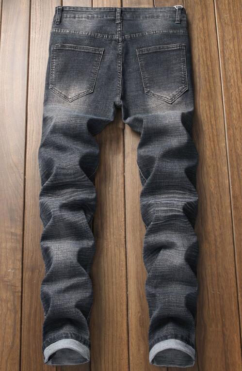 Multi-Romper túnel Hombre Vaqueros elásticos de corte Slim vaqueros hombres hueco pantalones vaqueros de mendigo Hombre Vaqueros de mezclilla Pantalones