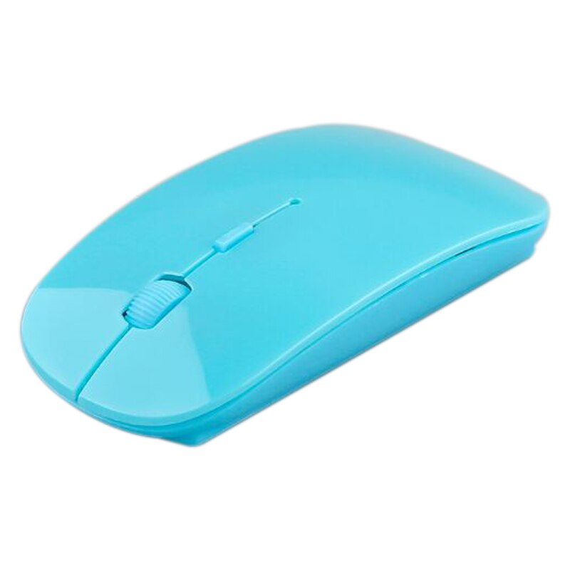 Coolcold-ratón óptico inalámbrico usb de 1600 DPI para ordenador portátil, mouse superfino de 2,4 GHz para ordenador de oficina y PC: Azul