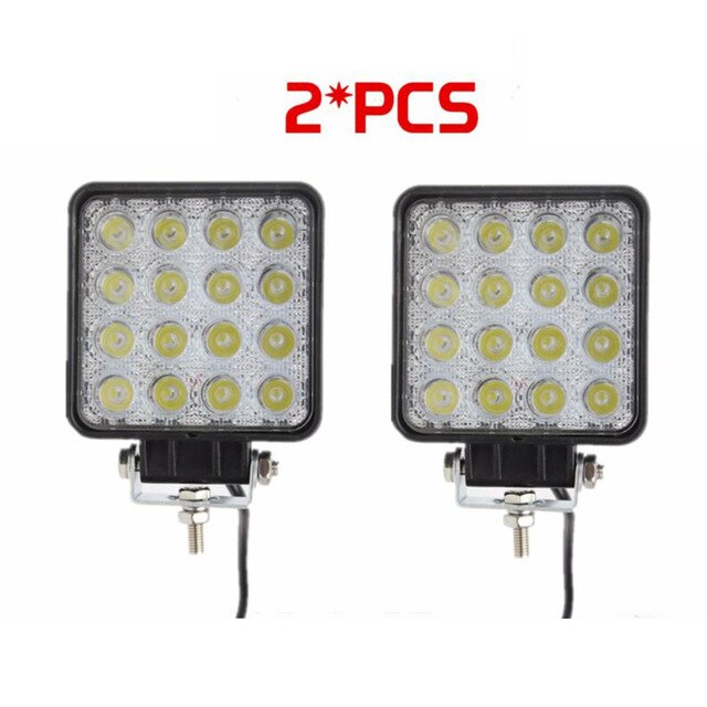 48W luz de trabajo LED coche 12V 24V foco de la lámpara para camión todoterreno 3,520LM luces de coche barra de luz/piezas de coche de luz de trabajo: 2PCS
