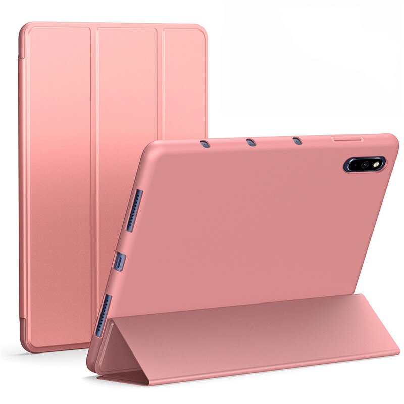 Flip Lederen Tablet Case Voor Huawei Mediapad M5 Lite 10 Silicone Smart Cover Shell Coque Media Pad M5 Lite 10.1 inch Fundas Capa: Rose Gold