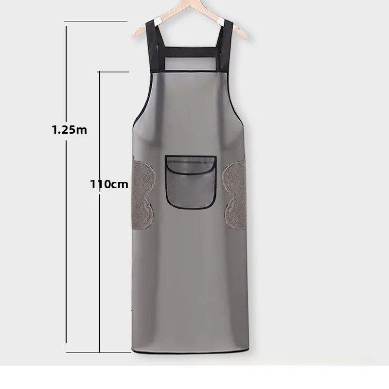 Extra lange, waterdichte oliebestendige schort, unisex, grote maat, keukenschort, restaurantkokschort, afwasschort voor thuisgebruik: Marineblauw