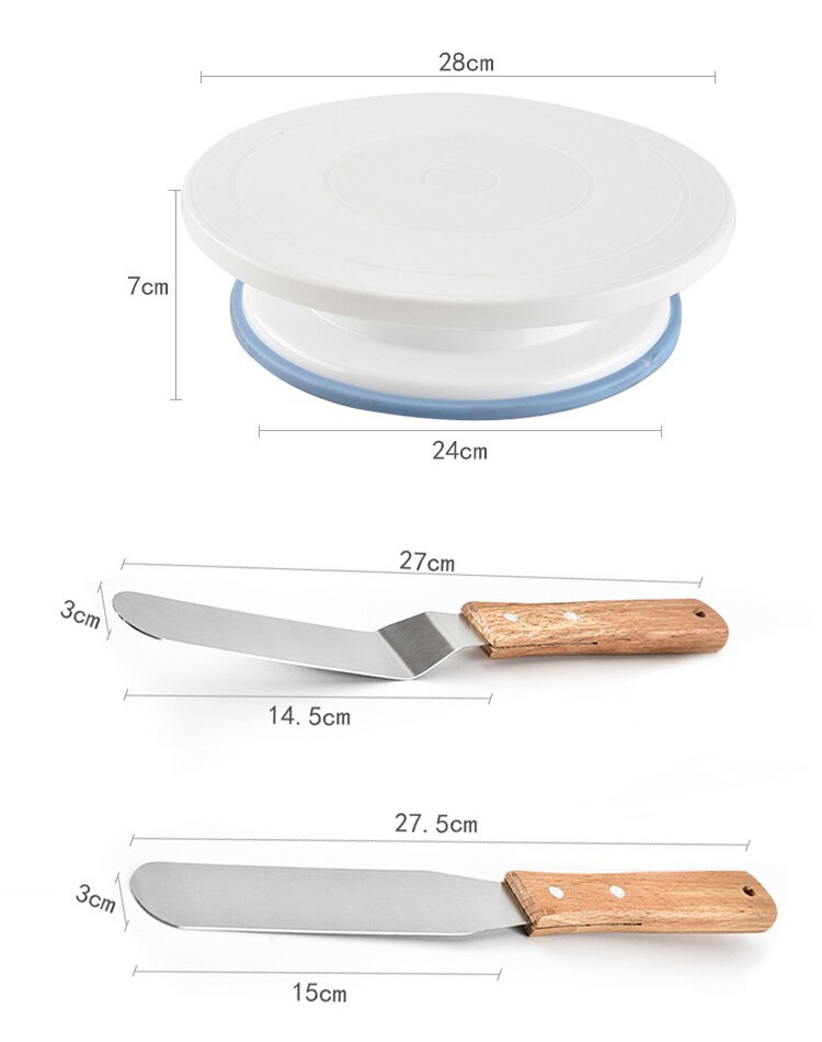 Non-slip Cake Pastry Turntable Stand Pastry Spatula Confectionery Cake Decoration Tools Kitchen Accessories Bakeware Baking Mold