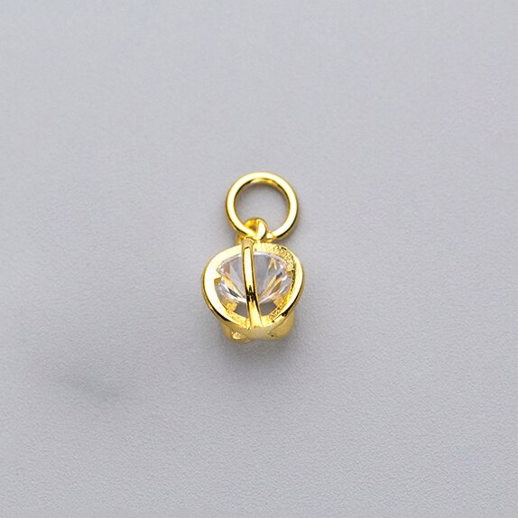 Meetsoft Sekretariat 925 Sterling silber hohlkugel-zirkonia-anhänger, speziell für diy handgefertigten feinen schmuck, halskette, schickes accessoire: Ay1130g