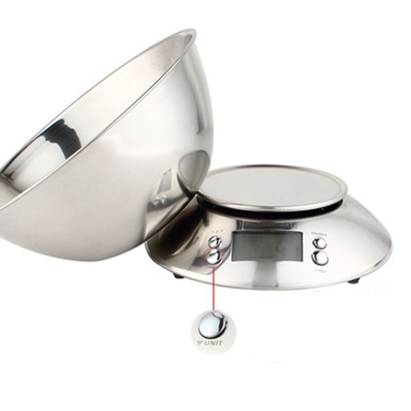 Food Kitchen Bowl Scale, Digital Grams and Ounces for Weight Loss, Baking, Cooking, Keto and Meal Prep, Silver