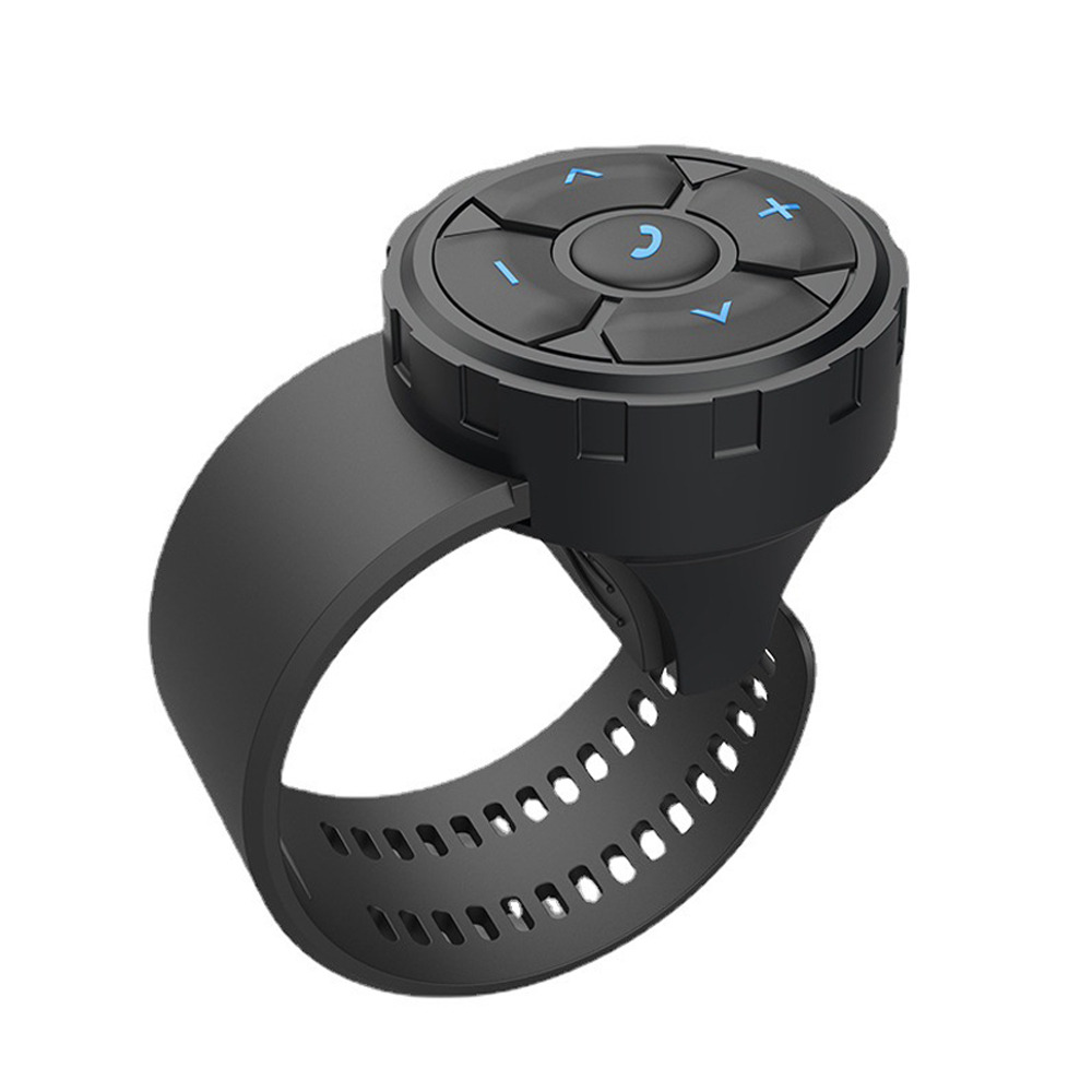 5-sleutel draadloze afstandsbediening knop helm oortelefoon motorfiets stuur auto stuurbediening media voor IOS Android: Black