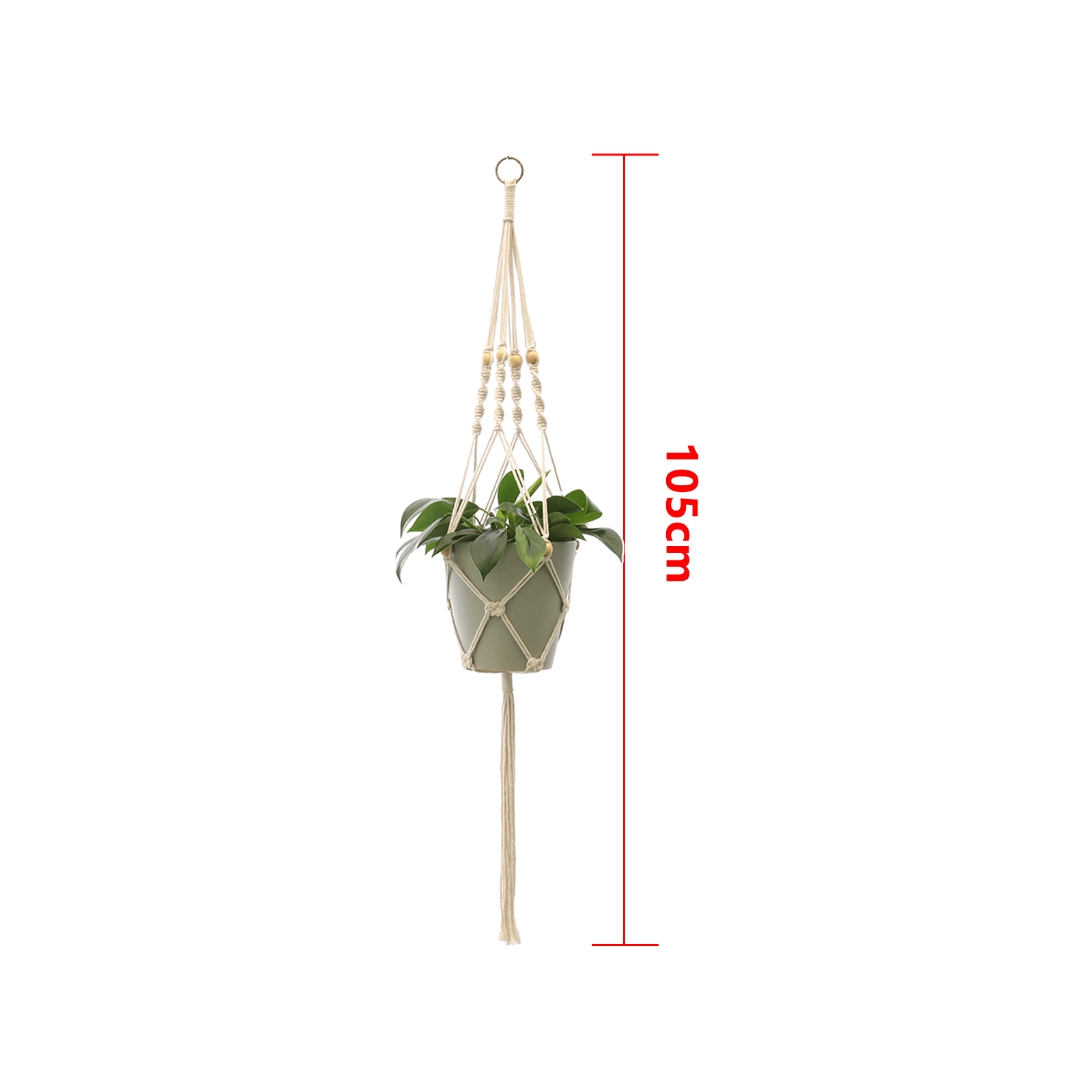 Handmade Macrame Hemp Rope Plant Hanger Basket Woven Hanging Flower Pot Wall Hang Planter Pot for Home Garden Decoration Tools: army green