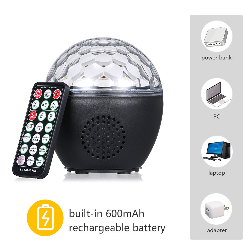 Usb Disco Ball Light Met Ir Afstandsbediening Bt Verbinding Music Speaker Sound Activated Light Voor Party Kerst