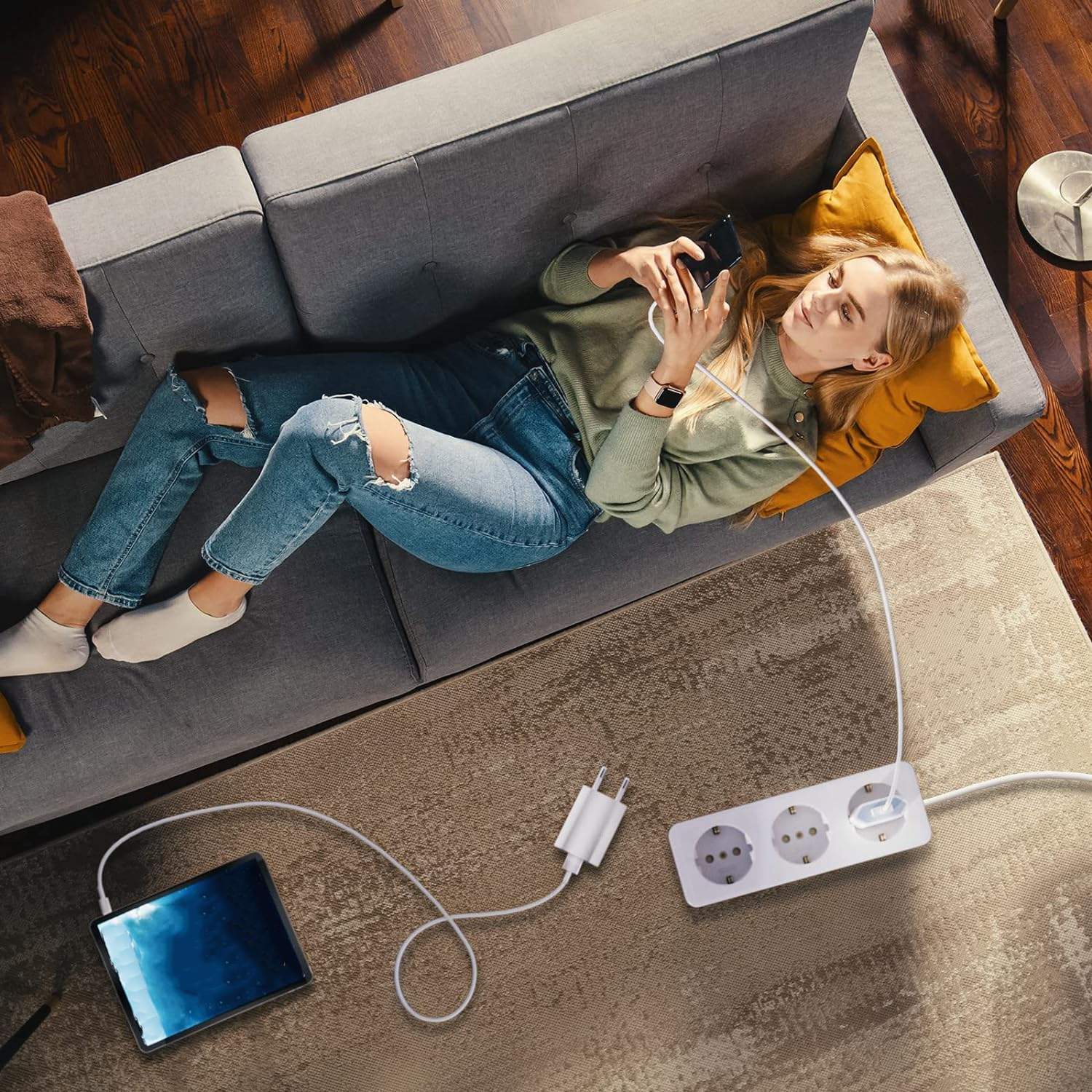 Cargador de pared USB universal 1/2/5PC 5V1A con protección contra cortocircuitos - Enchufe estándar europeo para iPhone