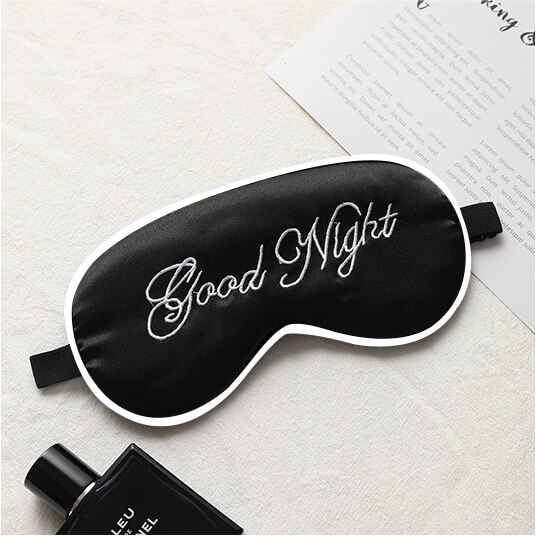 Sleep Mask Sleeping Silk Eye Cover Dream Night Mask Sort Bandage For Girl Boy Eyepatch Smooth Health Relax Blindfold Nap: Black white border