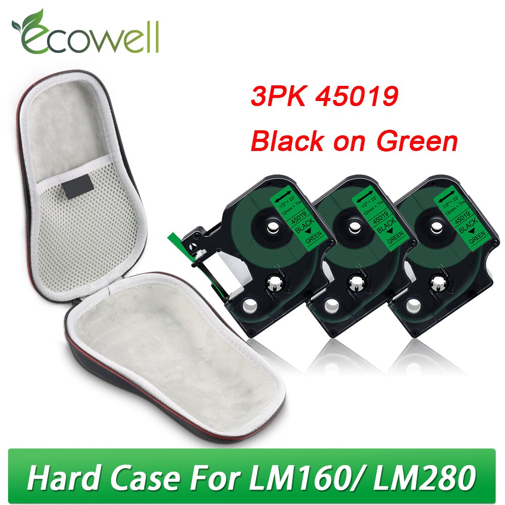 Ecowell przenośna torba podróżna dla Dymo LabelManager 160 280 D1 45013 LM160 drukarka do etykiet pokrowiec EVA ochronny podręczny schowek: 1 Case 3PK Set 11