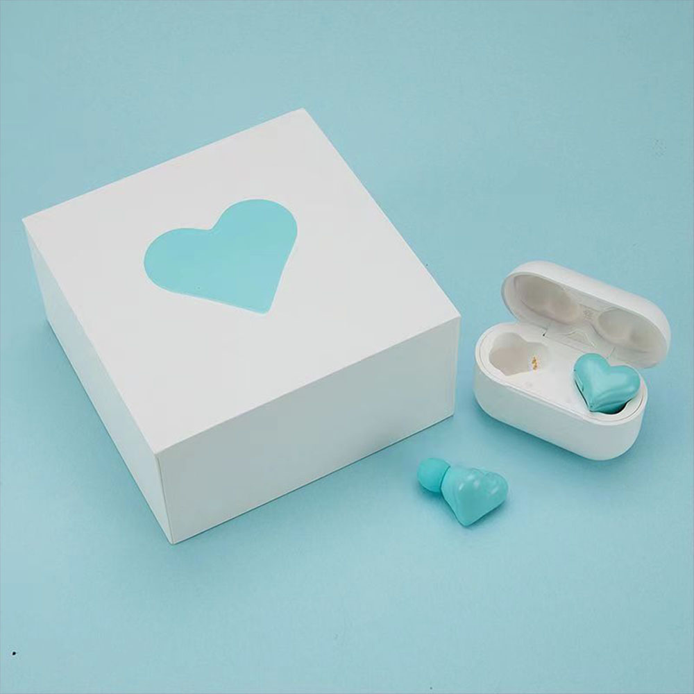Original Bluetooth Wireless Headphones Heart Shaped Earphones Woman Earphone Heart Earbuds Girl: green