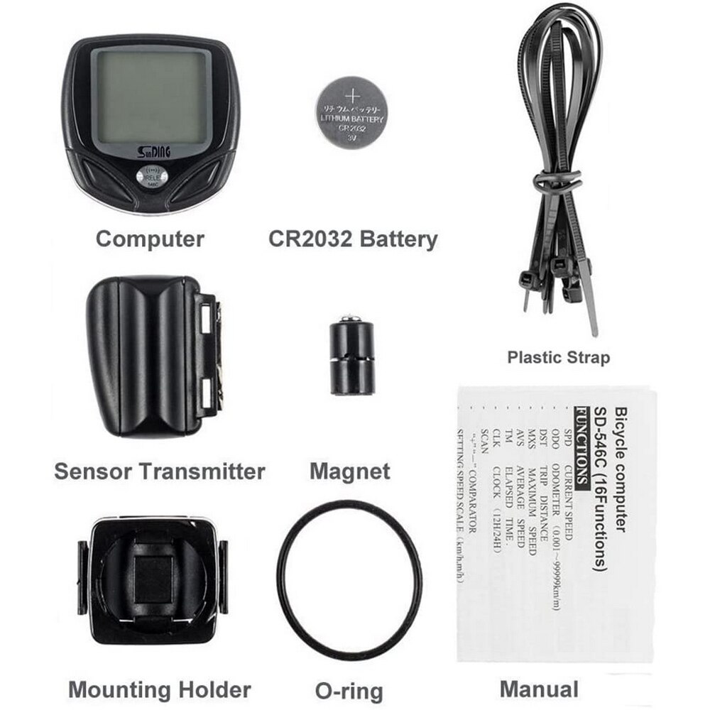Draadloze Lcd Fiets Computer Waterdicht Fiets Snelheidsmeter Digitale Backlight Kilometerteller Klok Fietsen Stopwatch Fiets Accessoires