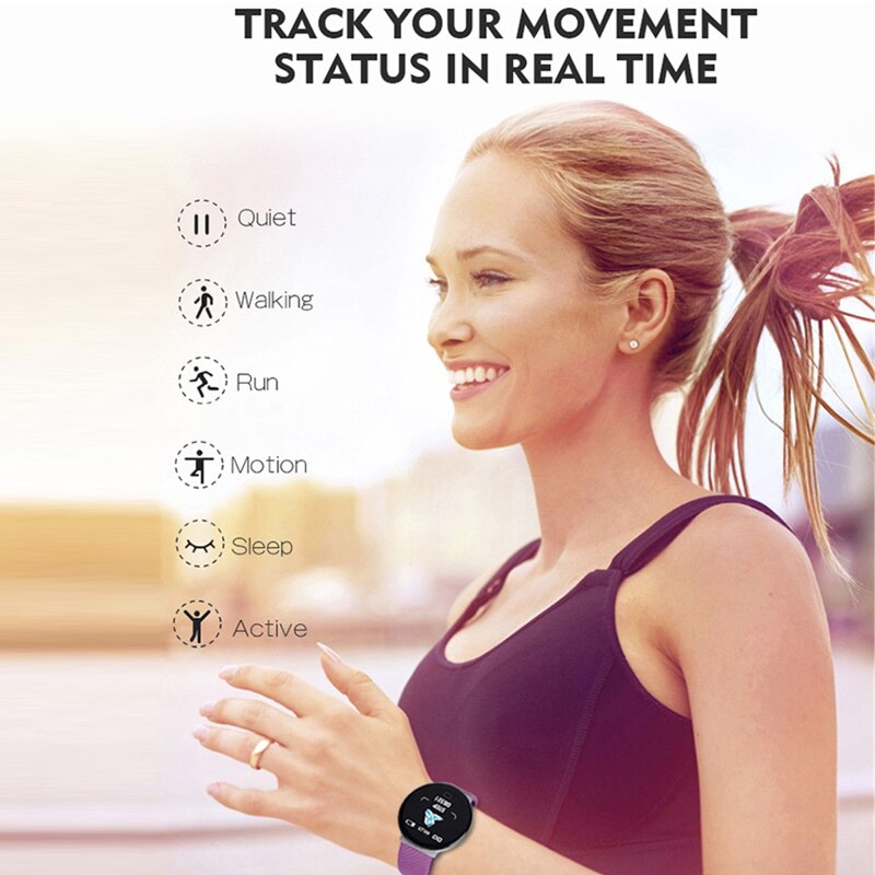 Pulseira de fitness mulheres homens ip67 à prova dip67 água 1.3 screen tela eletrônica fitness rastreador saúde coração relógio banda inteligente para android ios