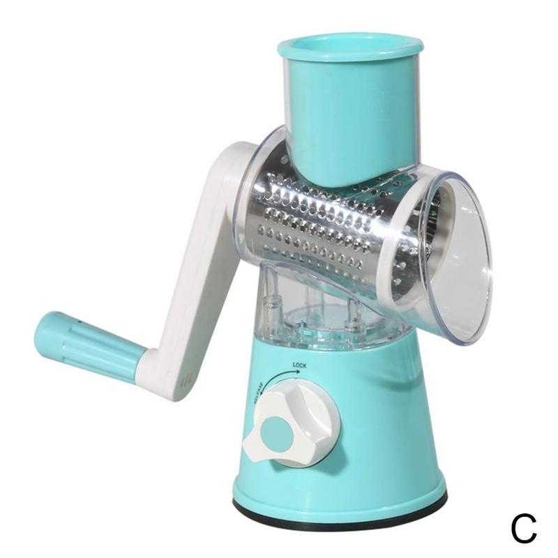 Manual Vegetable Cutter Slicer Kitchen Accessories Multifunctional Round Mandoline Slicer Potato Cheese Kitchen Gadgets: C