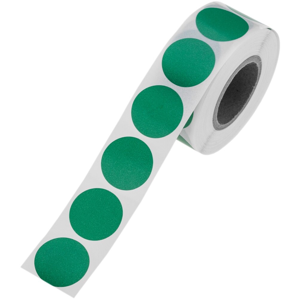 PrimeMatik-500 roll green round adhesive labels 19 mm