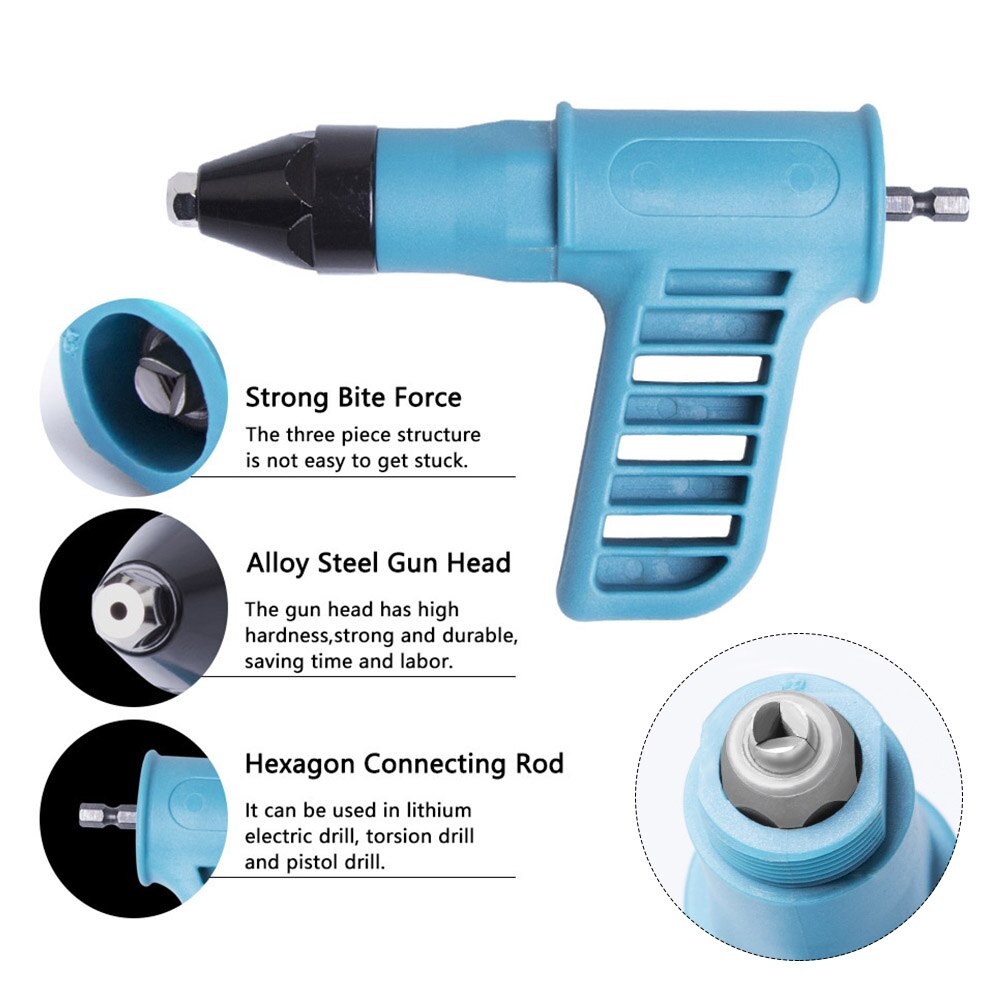 Gun Riveting Tool Riveting Drill Adaptor Insert Nut Tool Riveting Electric Rivet Nut Cordless Insert