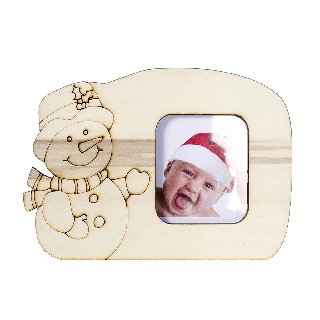 Kerstversiering Mini Houten Kerst Fotolijst Decoraties Foto Ornament Voor Kinderen Thuis Tafel Decor Accessoires