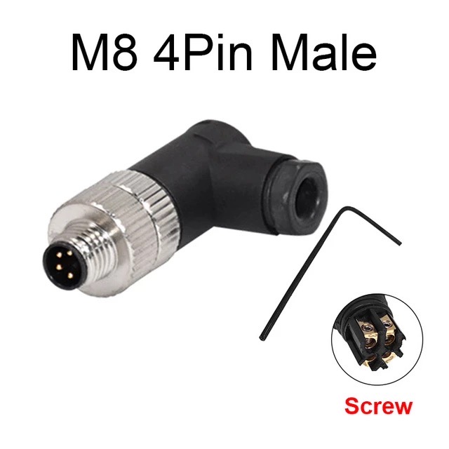 Cloweit M8 Sensor Stecker Wasserdicht männlich & weiblich Stecker Gerade Winkel Schraube Gewinde Kupplung 3Stift 4p Tafel montieren Flansch buchse: Orange