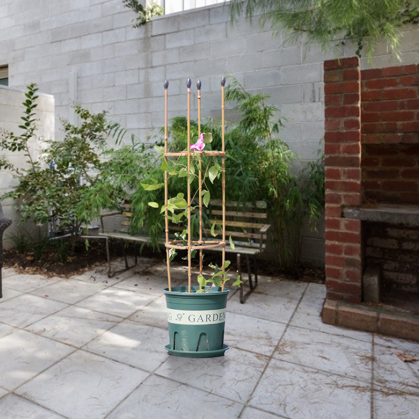 Durable Climbing Plant Support Imitation bamboo 4-pole Climbing FrameTools Flower Vegetables Plant Support Frame Brackets