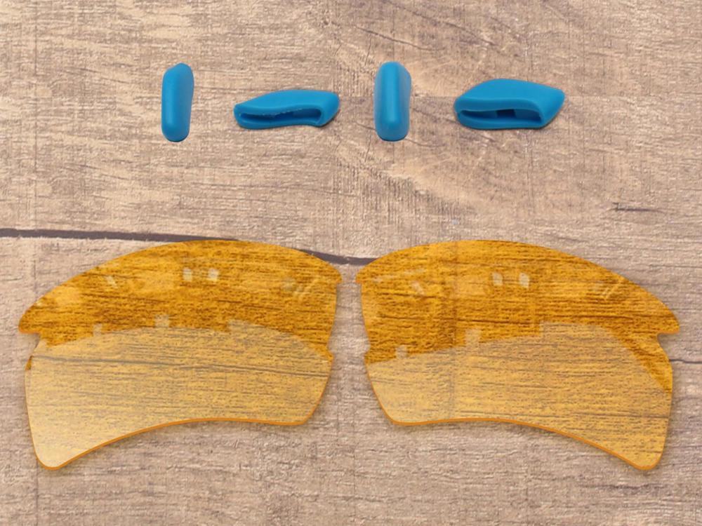 Vonxyz 20 + Farbe Entscheidungen Polarisierte Ersatz Linsen &Ampere; Himmel Blau Nase Pads für-Oakley Flak 2,0 XL OO9188 rahmen: HD Gelb