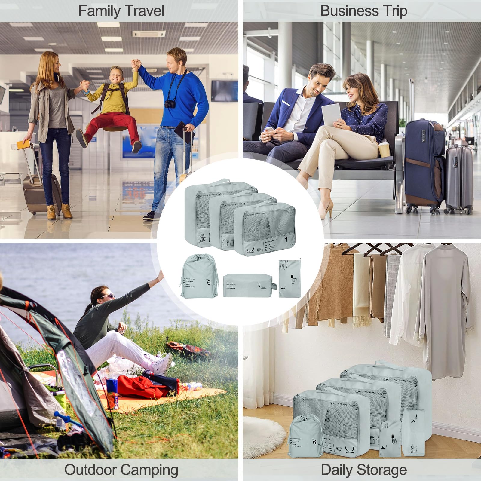 Cubos de embalaje para viaje, organizador de maletas portátil, bolsa de almacenamiento de ropa, accesorios de viaje, bolsas de equipaje para maletas de mano