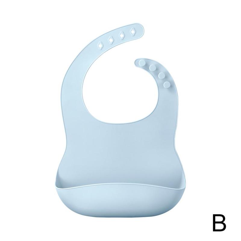 Children's silicone saliva towel cartoon baby bib/saliva bib silicone pocket bib waterproof E5R8: B