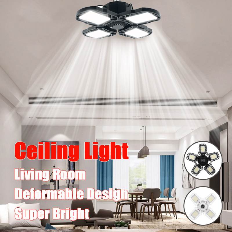 200W 100W LED Garage Light With Remote Control E27 LED Bulb Ceiling Lamp 85-265V Deform Light for Workshop Warehouse Factory Gym