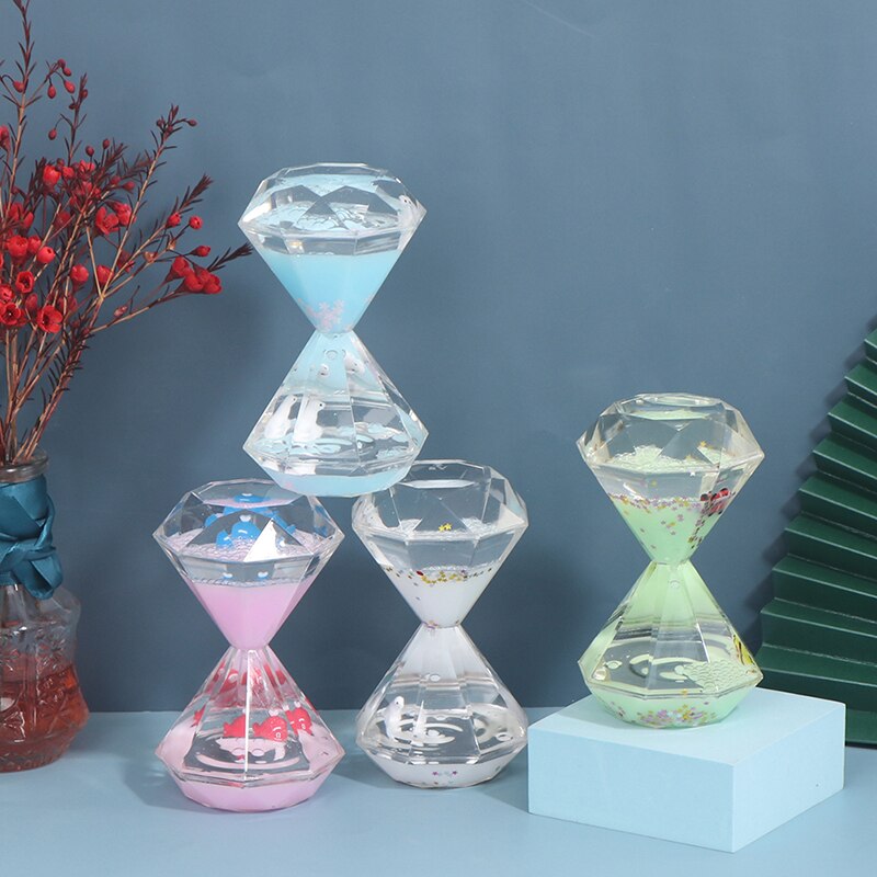 De Diamantes reloj de arena temporizador de descompresión fuga de aceite de cristal gota de aceite acrílico artesanía