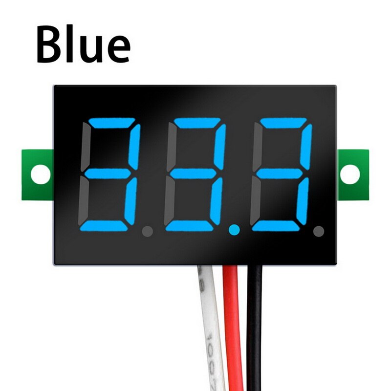 Mini Three-wire 0-200V DC Digital Voltmeter, Voltmeter With Reverse Polarity Protection, Circuit Measurement Voltmeter: blue  DC 0V-30V