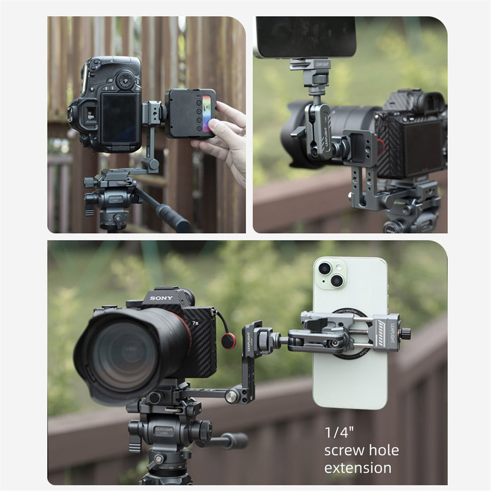 Support en L pour appareil photo Arca, plaque à dégagement rapide, support de prise de vue Vertical avec chaussure froide de 1/4 pouces pour trépied d'appareil photo SLR DSLR, support vidéo en direct