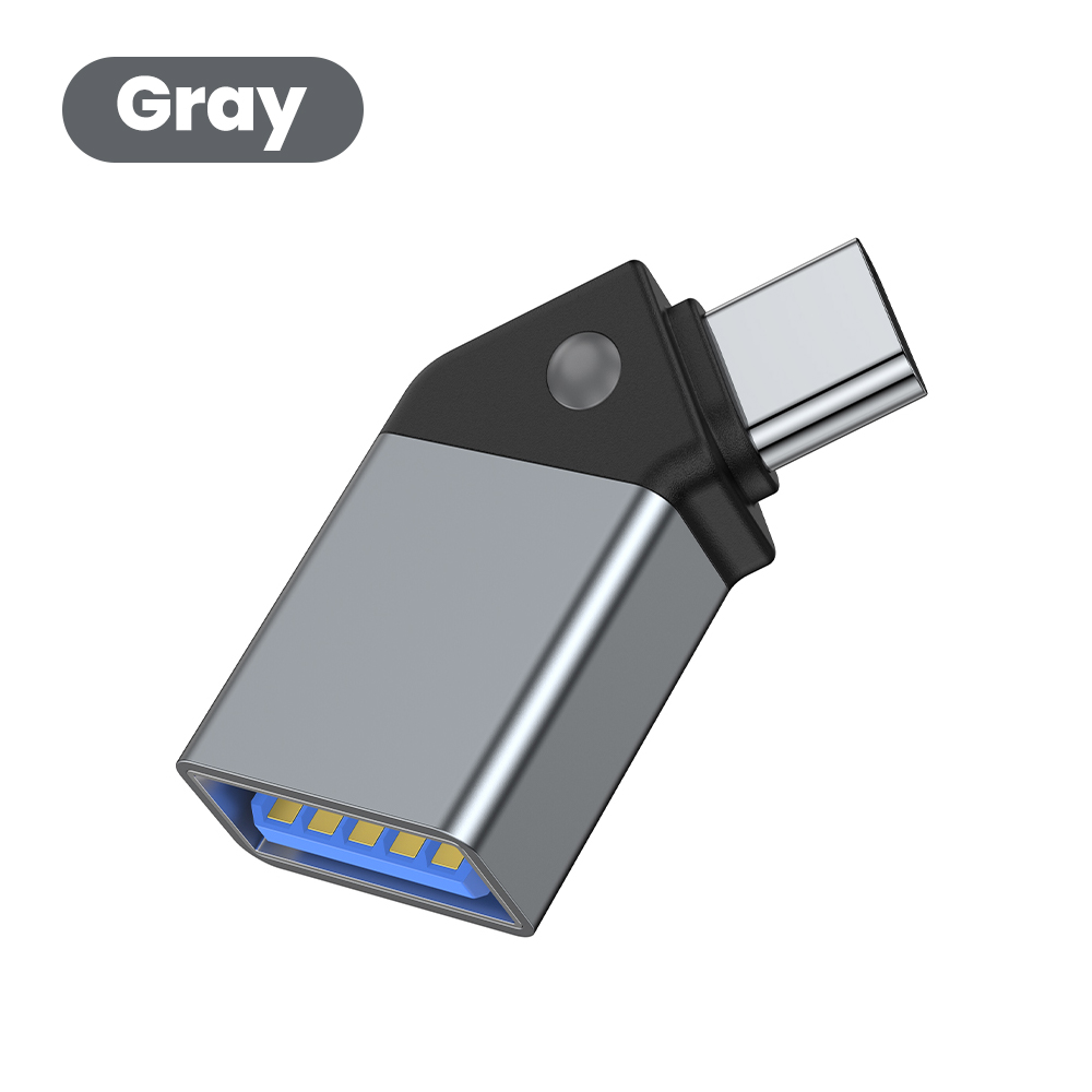 Type C To USB 3.0 Adapter 45 Open Angle USB Female To Type C Male Converter For Phone Laptop Card Reader U Disk Data Transfer: green