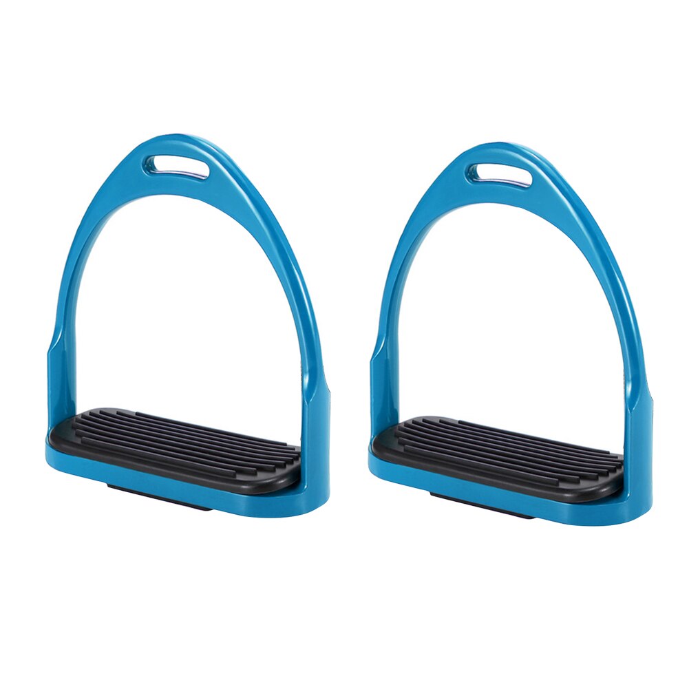 1 paire antidérapant pièce de rechange équipement de sécurité équestre étrier de cheval confortable en aluminium pédale antirouille Protection du cavalier: Bleu