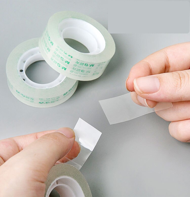 Sharkbang 2 Stks/partij 12Mm 18Mm Breedte Huisdier Transparante Sticker Tape Adhesive Handbook Sticky Hand Scheuren Tapes School Leveranciers