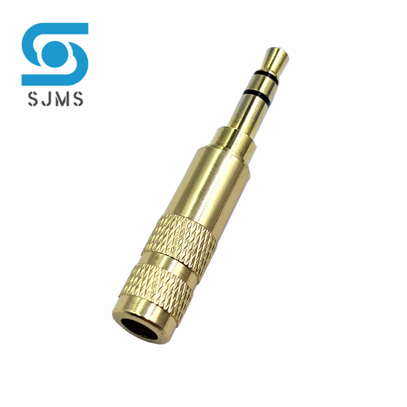 Mini 3.5mm headsetstekker 3- polige jack met clip 3.5 mm reparatie hoofdtelefoon audiostekker jack adapter connector voor 4mm kabeladapter: Goud