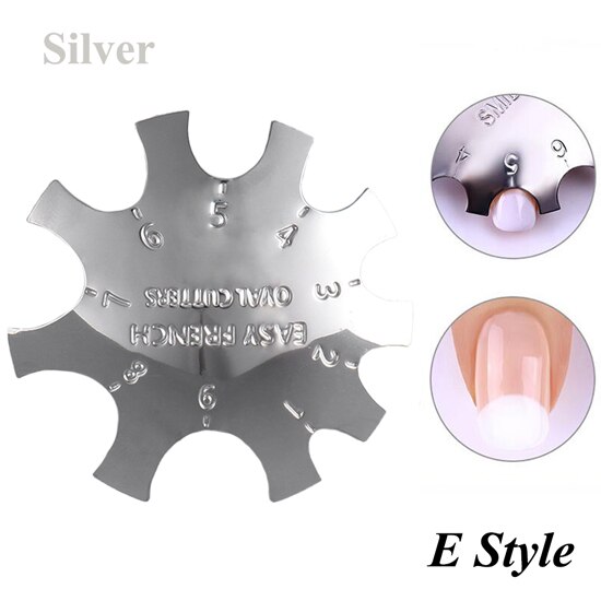 Facile français sourire Cutter ligne Nail Art bord métal tondeuses pochoir ongles formes Clipper manucure modèle outils accessoires TR1834: E Silver