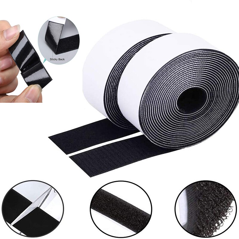 3M/Roll 16-50mm Sterke zelfklevende klittenbandbevestigingstape Nylon achterkant kleverige bevestigingshaaktape Klittenband Zelfklevende strips DIY Craft Naaiaccessoires