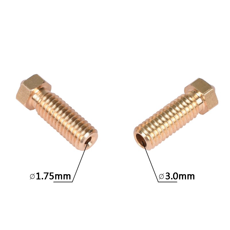 1PC Brass Volcano Nozzle M6 3D Printer Brass Extruder Nozzle 0.4/0.6/0.8/1.0/1.2mm For 1.75/3mm Filament For 3D Printer Parts