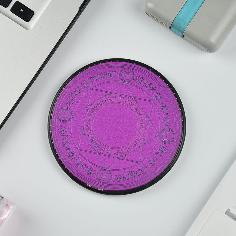 Magische Cirkel 10W Qi Draadloze Oplader Voor Iphone Samsung Xiaomi Huawei Telefoon Opladen Pad: Magenta