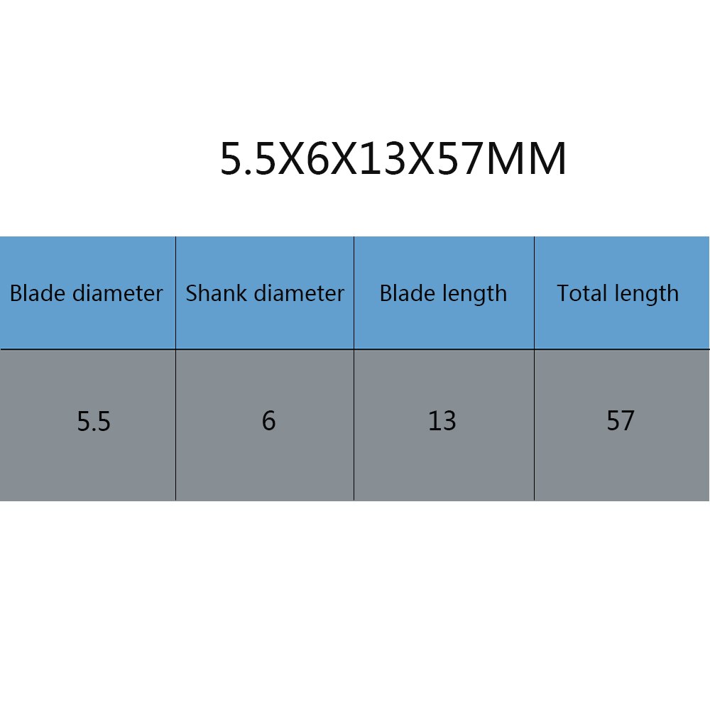 Milling Cutter Metal Drill Bit Set HSS Straight Shank Cutter 4 Blade 1.5-12mm Drills For wooding,Metal,Drilling Machine: 5.5X6X13X57